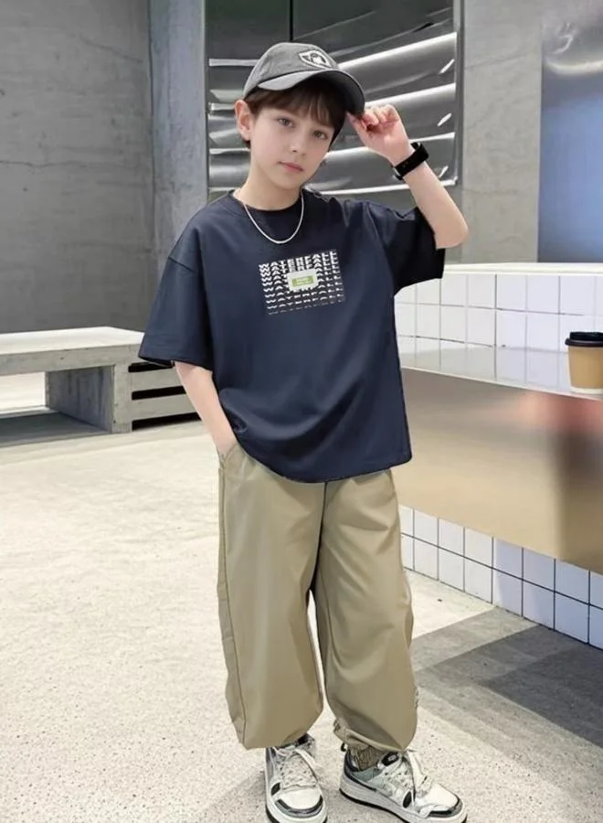 Take Two Boys Back Graphic Print T-Shirt and Pants Set